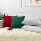 Booque Valley Throw Pillow Covers, Pack Of 2 Christmas Green Cushion Covers Super Soft Modern Holiday Decorative Pillow Cases Fo