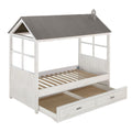 Acme Tree House II Wooden Frame Twin Bed in Weathered White and Washed Gray