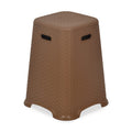 Nilkamal Plastic Stool For Living Room | 3 Year Warranty | For Home, Living Room, Outdoor | Rattan Dark Beige Colour | Stl29