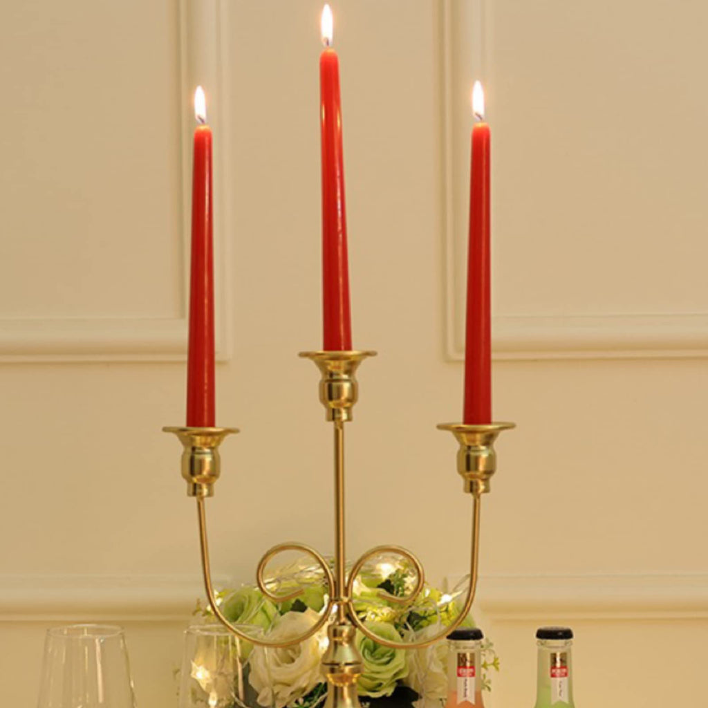 10 Inch Red Taper Candles-Set Of 4 Tapered Candle, Tall Candlesticks,Home Dinner Candle, Party, Wedding, Halloween, Christmas Ca