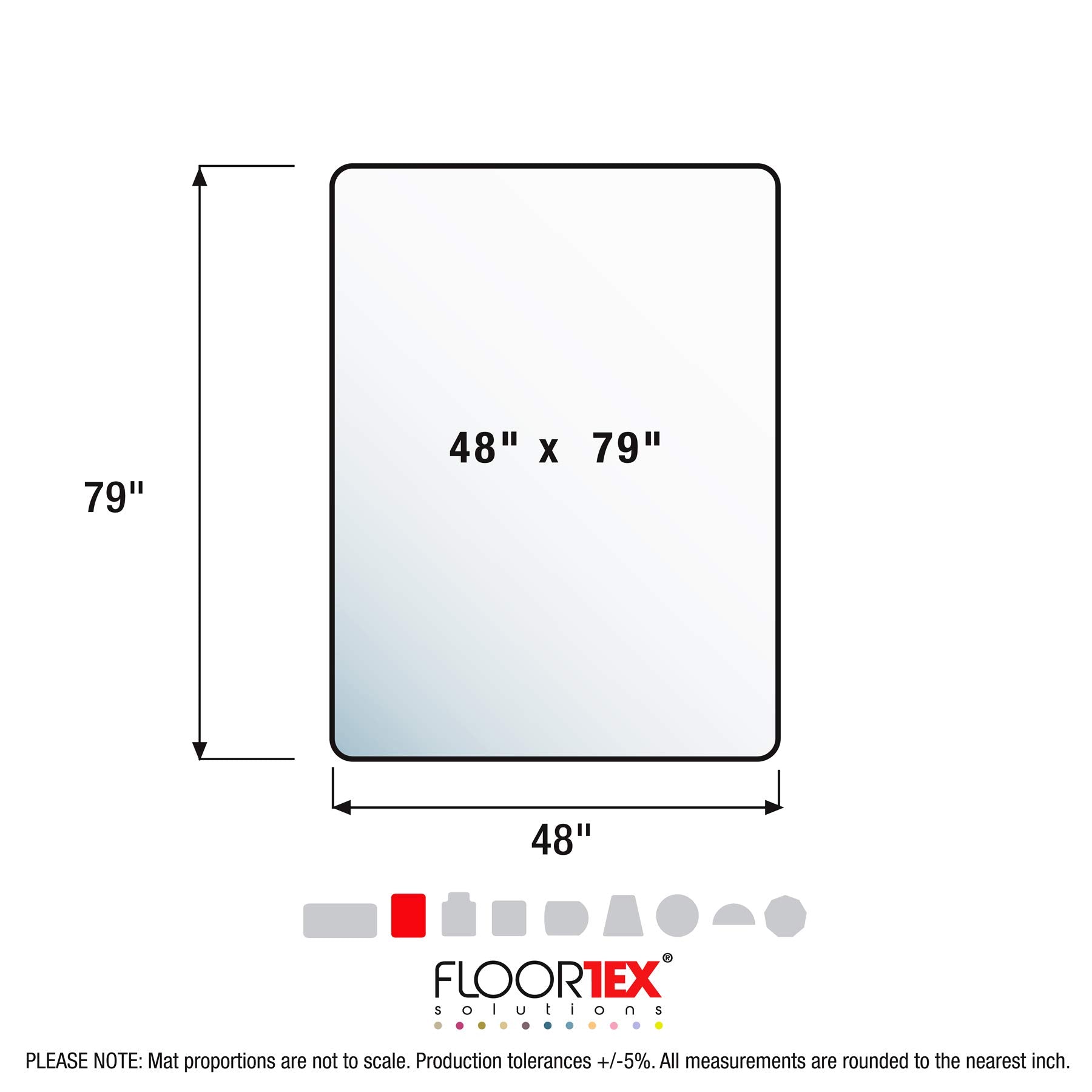 Floortex Chair Mat 48" x 79" for Hard Floors