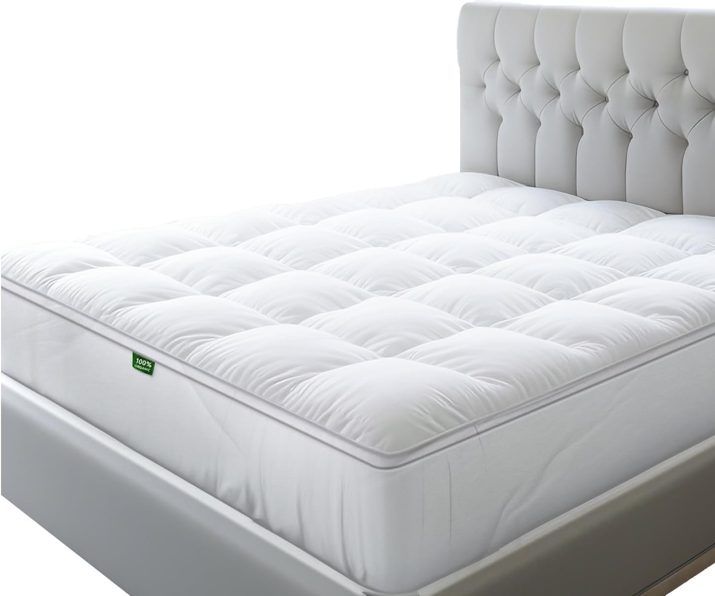 Sleep Mantra 100% Cotton Mattress Topper Twin Xl Size - Premium Wrap-Around Cooling Topper Fits Up To 20-Inch Mattress - Extra S
