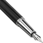 Sheaffer Prelude Medium Nib Fountain Pen, Black Lacquer, Nickel Plate Trim (E037353)