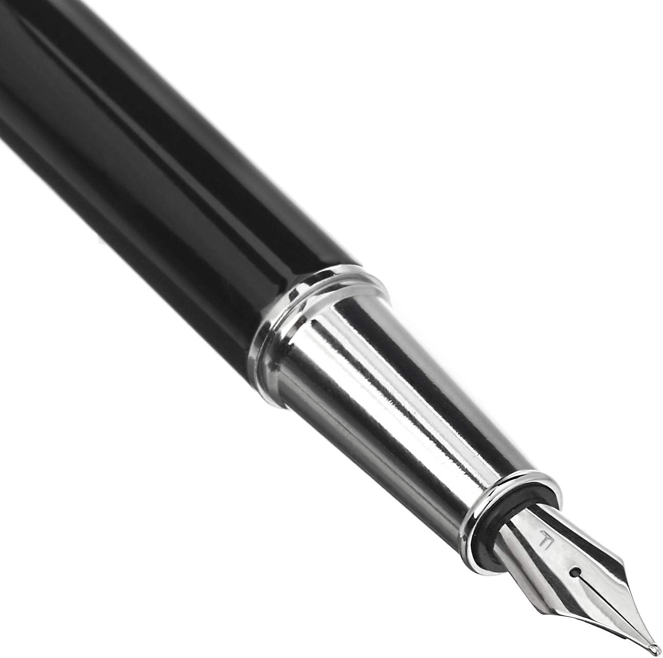 Sheaffer Prelude Medium Nib Fountain Pen, Black Lacquer, Nickel Plate Trim (E037353)