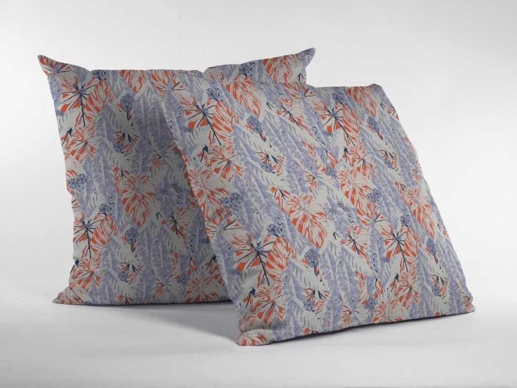 HomeRoots 18' Orange Lavender Tropics Suede Throw Pillow
