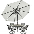 MASTERCANOPY Patio Umbrella with 32 Solar LED Lights -8 Ribs (9ft,Light Gray)