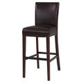 New Pacific Direct Milton Bonded Leather Bar Stool 29.5",Brown Legs,Coffee Bean Brown,Fully Assembled