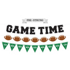 Pre-Strung Game Time Football Banner - NO DIY - Football Party Banner - Pre-Strung Garland on 6 ft Strands - Football Birthday P