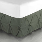 Nestl Olive Green Bed Skirt Full Size, Pinch Pleat Full Bed Skirt, 14' Inch Drop Full Bedskirt Hotel Quality Olive Green Bed Skirts Premium Microfiber Bedskirt For Full Bed, Olive Green Full Bed Skirt