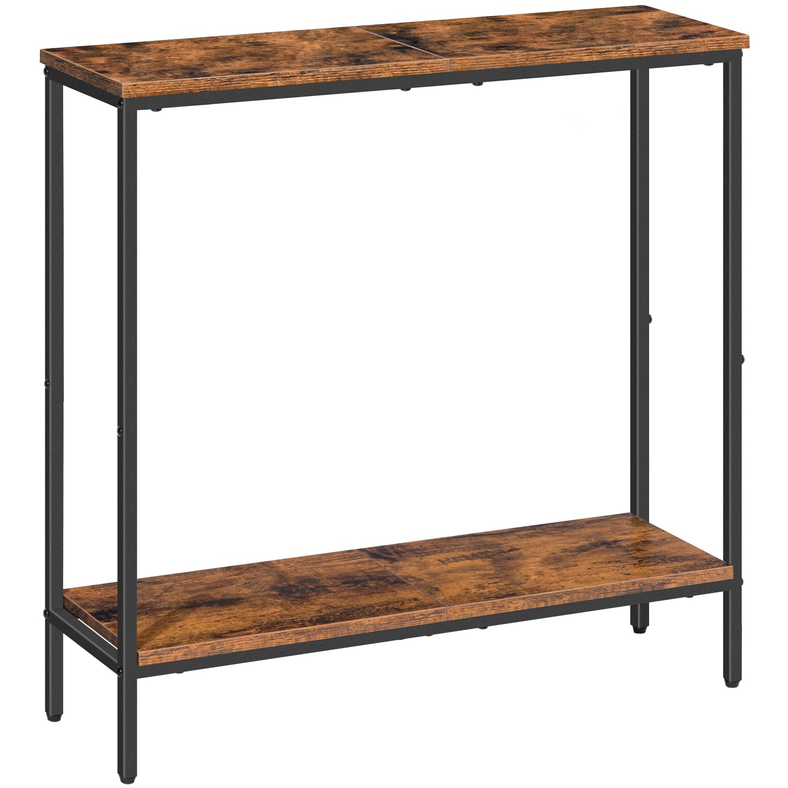 HOOBRO 29.5 Inches Narrow Console Table, Small Sofa Table, Entryway Table with Shelves, Side Table, Display Table, for Hallway, 