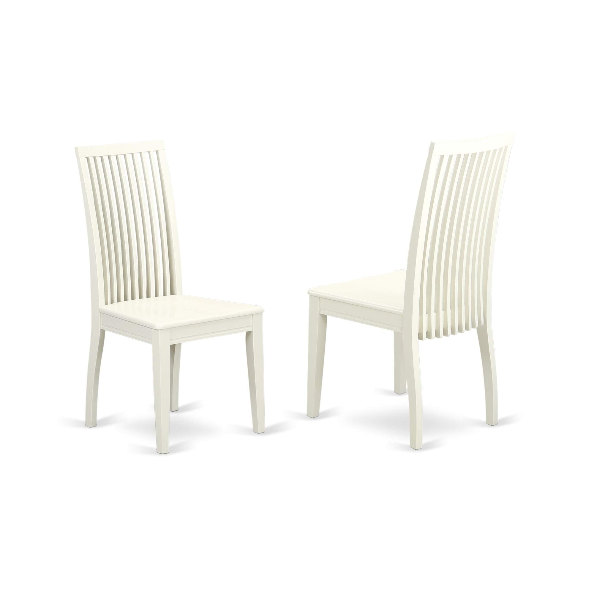 East West Furniture Weip7-Lwh-W 7 Piece Dining Table Set Consist Of A Rectangle Dining Room Table With Butterfly Leaf And 6 Wooden Seat Chairs, 42X60 Inch, Linen White