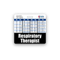 Respiratory Therapist Badge Buddy Horizontal W/Height & Weight Conversion Charts (Standard, Black)