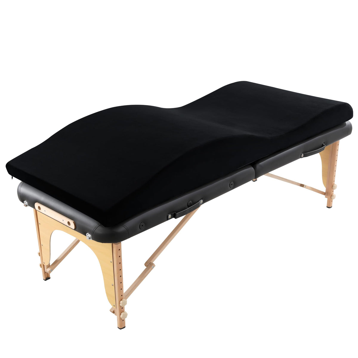 HOMBYS Ergonomic Curvy Foam Massage Bed Mattress Topper, 70 x 23, Black
