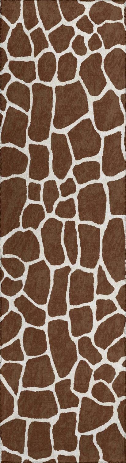 Addison Rugs Safari Asf34 Coffee Washable 2'3" X 7'6" Indoor Outdoor Hallway Runner Rug, Stain Resistant Washable Kitchen Area Carpet For Bathroom, Entry, Patio, Laundry And Bedroom Rug