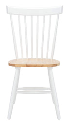 Safavieh Home Collection Parker Farmhouse White/Natural Windsor Spindle Solid Wood Dining Chair Set Of 2