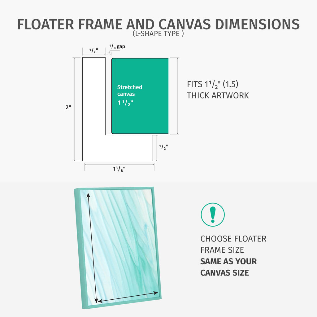 Pixy Canvas Floater Frame 11X14 For 1-1/2 (1.5) Inch Deep Canvas Paintings/Canvas Prints/Wood Canvas Panels/Wall Art/Wall Decor/