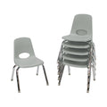 Factory Direct Partners 10360-LG 12 School Stack Chair, Stacking Student Seat with Chromed Steel Legs and Nylon Swivel Glides fo