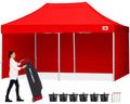 Abccanopy Easy Pop Up Canopy Tent With Sidewalls 10X20 Commercial -Series,Red