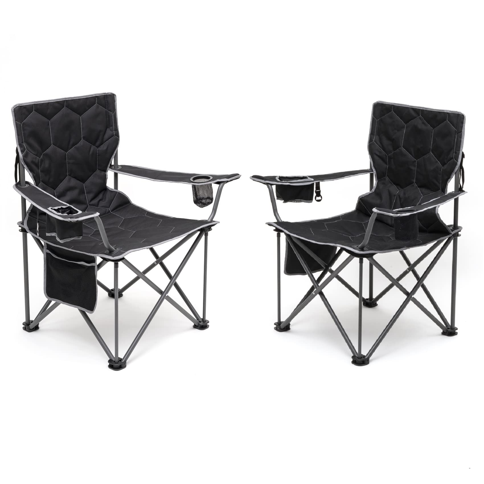 SUNNYFEEL XL Oversized Camping Chair 2 Pack, Folding Camp Chairs for Adults Heavy Duty Big Tall 500 LBS, Padded Portable Quad Ar