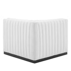 Modway Conjure Modern Channel Tufted Fabric Right Corner Chair In White