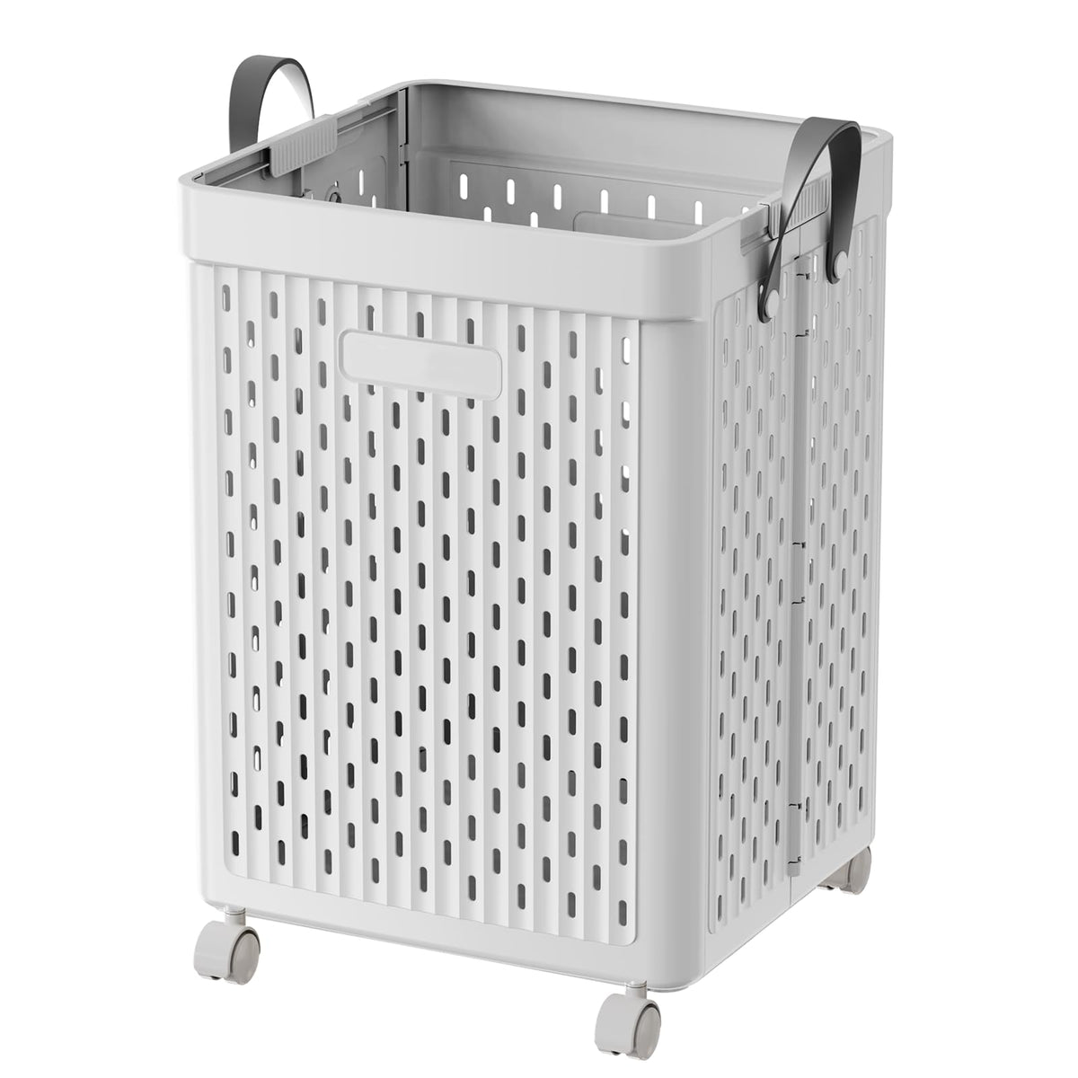 UAK Laundry Basket with Wheels, Collapsible Plastic Laundry Hamper with Handle, Foldable Laundry Basket Organizer for Laundry an