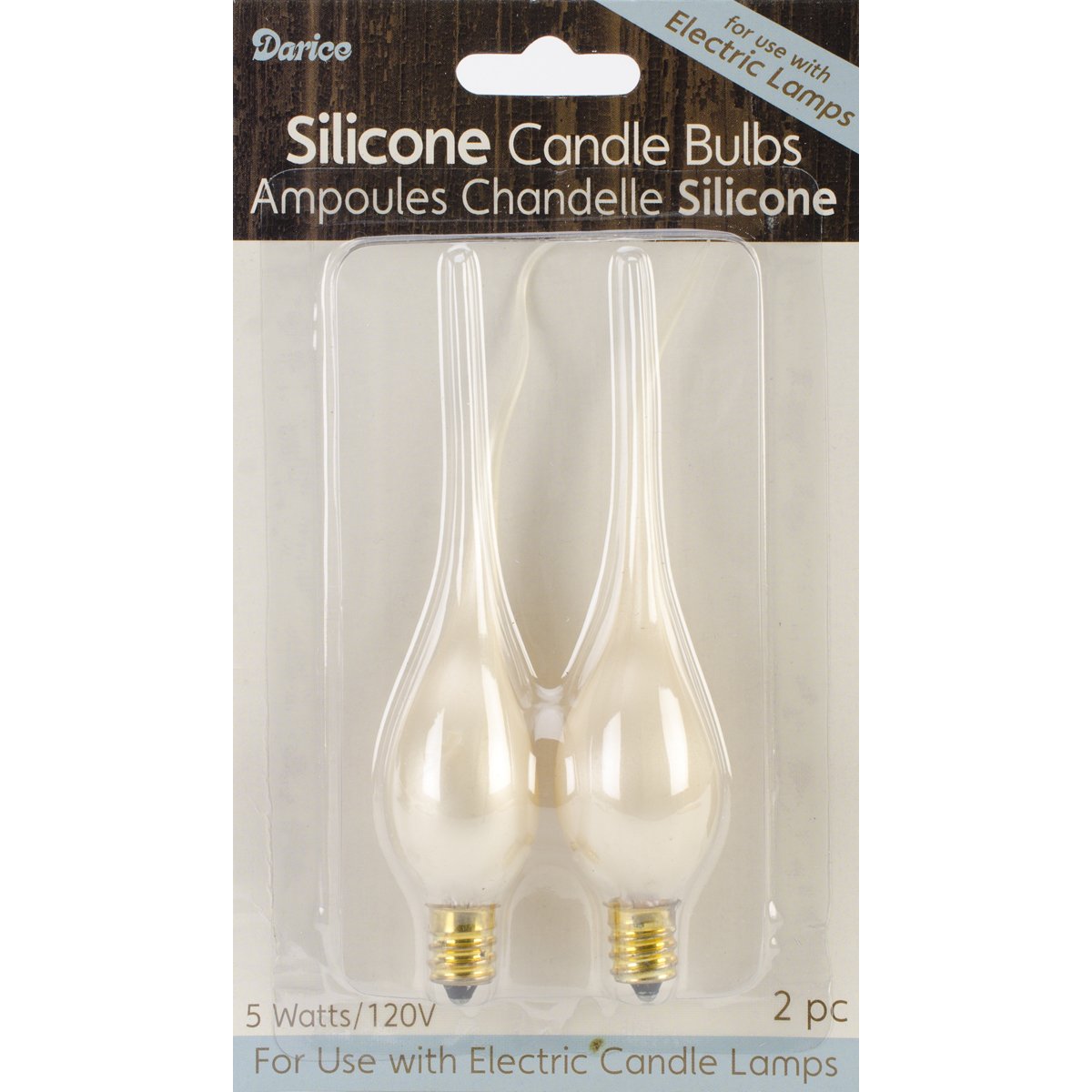 Darice 6201-85 2-Piece Silicone Bulbs, Pearlized Gold Finish