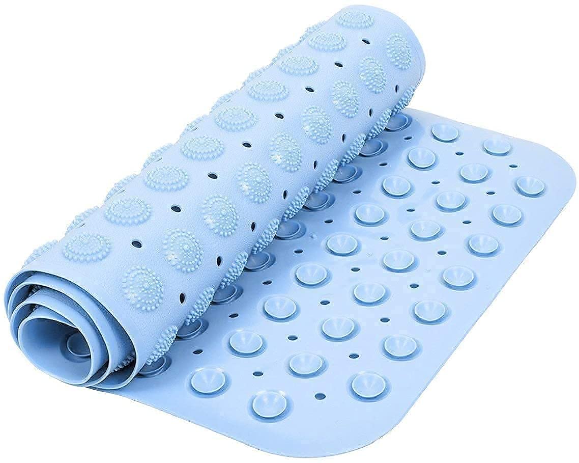 GLOWICK AntiSlip PVC Bathroom Shower Bath Mat Silicone AntiSlip Bathroom Floor Mat, Shower Rug, AntiSkid Suction Cups for Toi