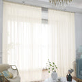 Window Beige Sheer Curtains 63 Inches Long 2 Panels Sheer Curtain Basic Rod Pocket Panel For Bedroom Children Living Room Yard K
