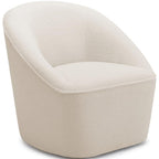 Comfort Pointe Andria Milky White Textured Polyester Boucle Fabric Swivel Accent Chair