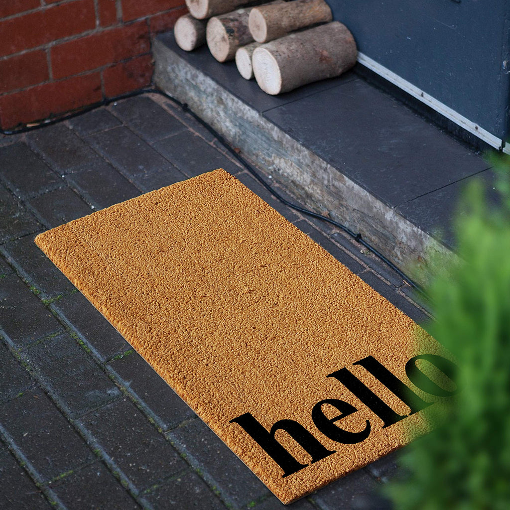 Calloway Mills 102611729Nbb Vertical Hello Doormat, 17' X 29', Natural/Black
