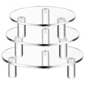 Lineshading 3 Pcs Acrylic Display Riser Round Acrylic Display Stand Clear Round Riser Stands Clear Round Pedestal Riser Board fo