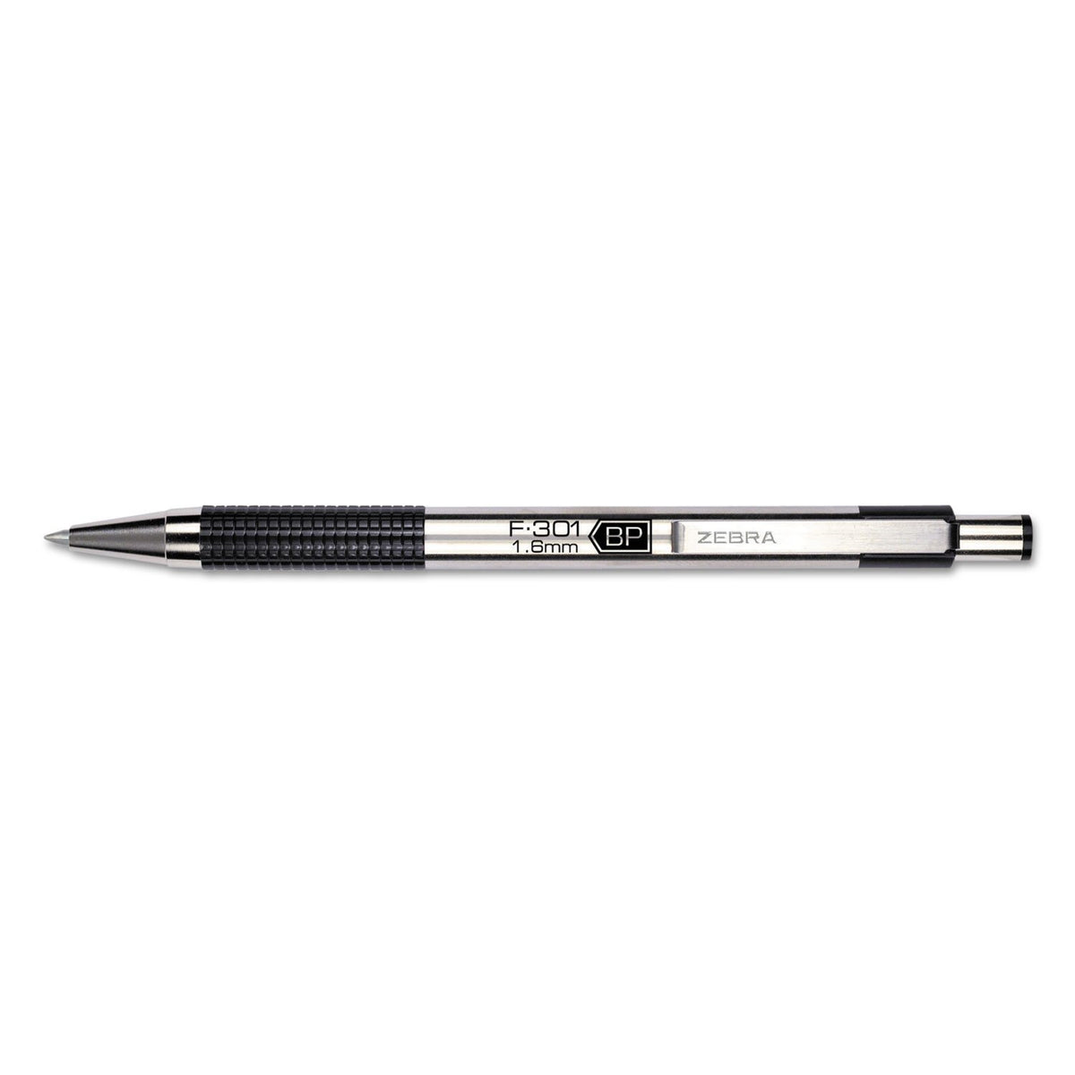 Zebra F-301 Ballpoint Retractable Pen, Black Ink, Bold, Dozen