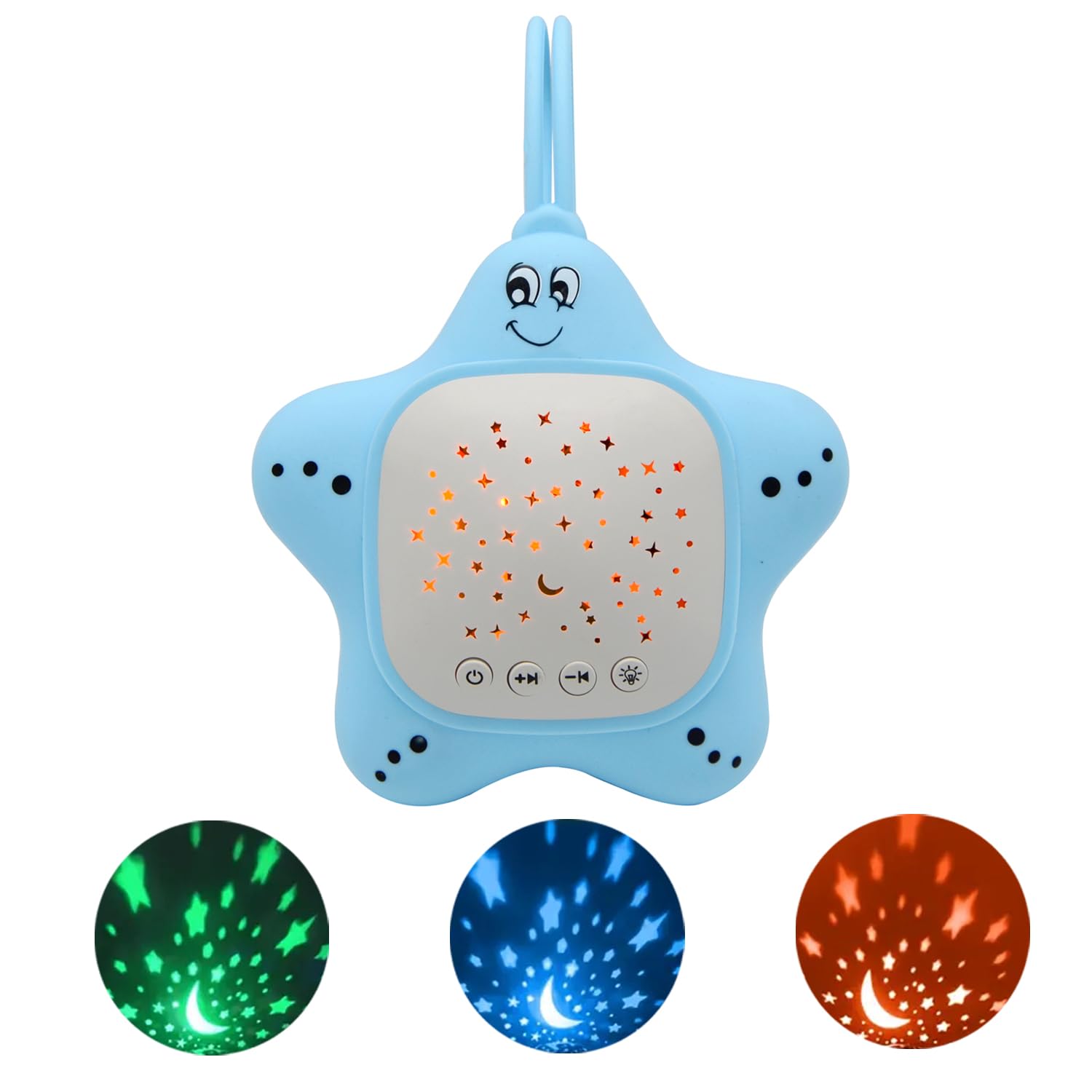 Portable White Noise Machine for Travel | Rechargeable Baby Sleep Aid with Soothing Star Projector & Calming Sound Music, Ideal 