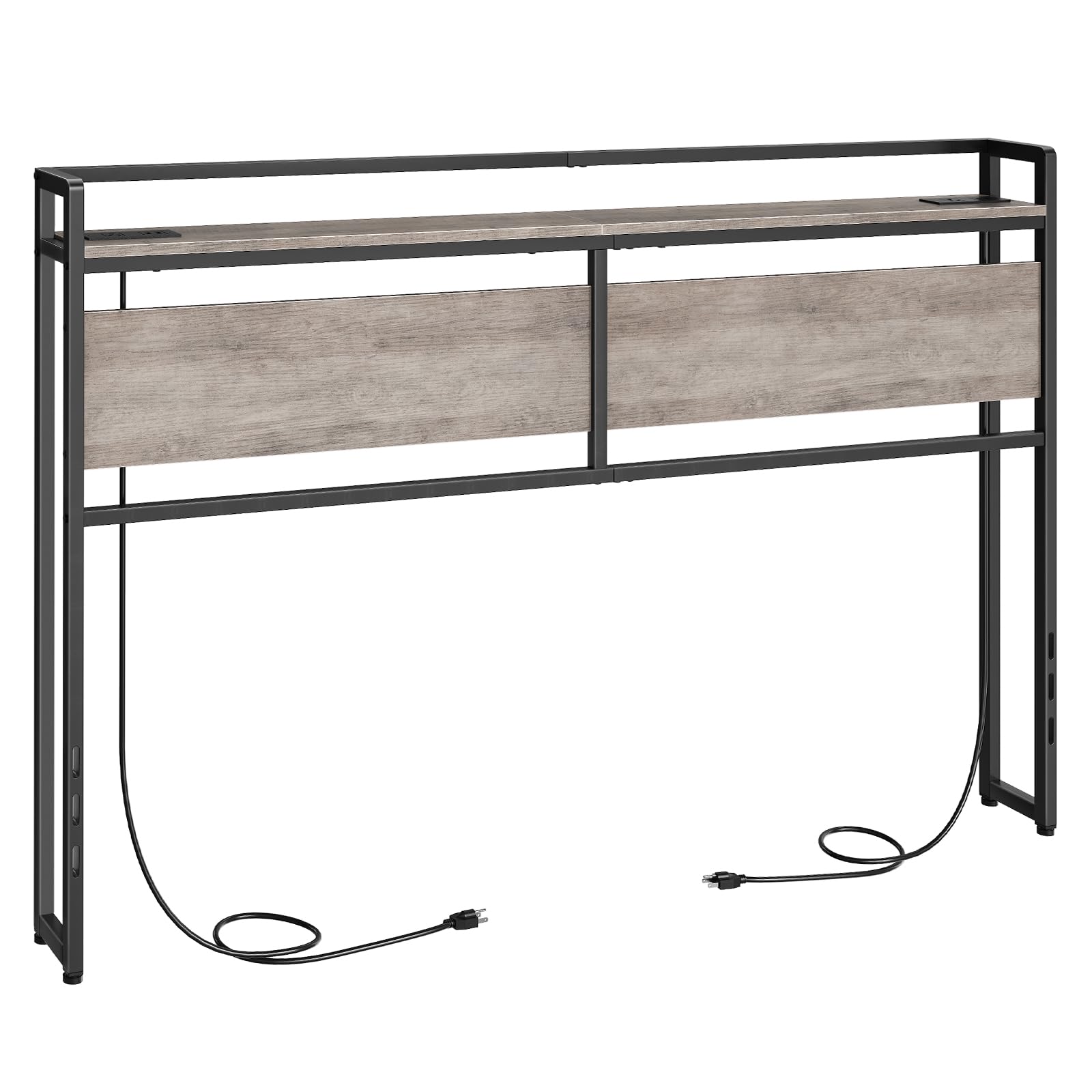 HOOBRO Queen Size Headboard, Headboard with 2 Outlets and 4 USB Ports, Adjustable Height, Storage Rack, Sturdy and Stable, Easy 