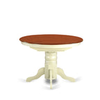 East West Furniture KENL7-WHI-W 7 Piece Modern Dining Table Set Consist of an Oval Wooden Table with Butterfly Leaf and 6 Kitchen Dining Chairs, 42x60 Inch, Buttermilk & Cherry