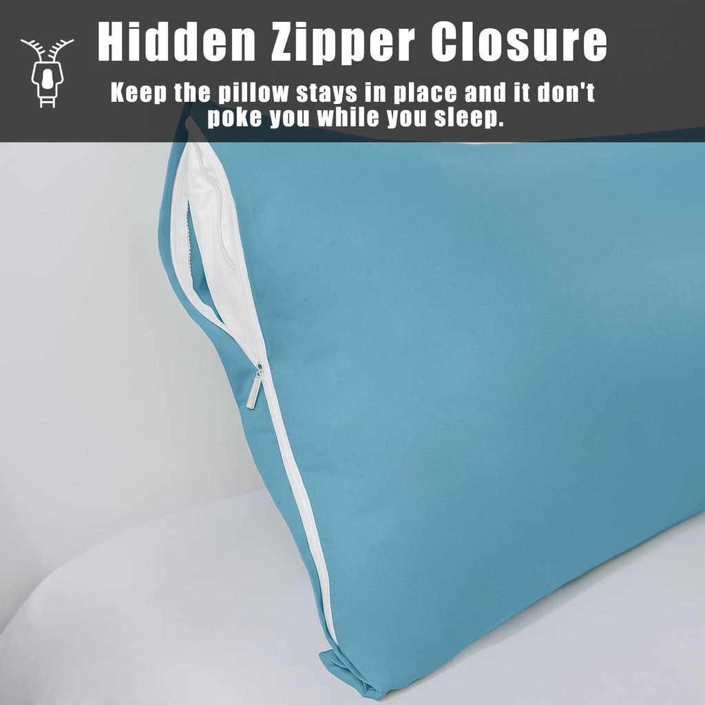 Body Cooling Pillow Cases Cover, Bamboo Rayon Body Pillowcases With Zipper Closure, Cool And Breathable Pillow Case For Hot Slee