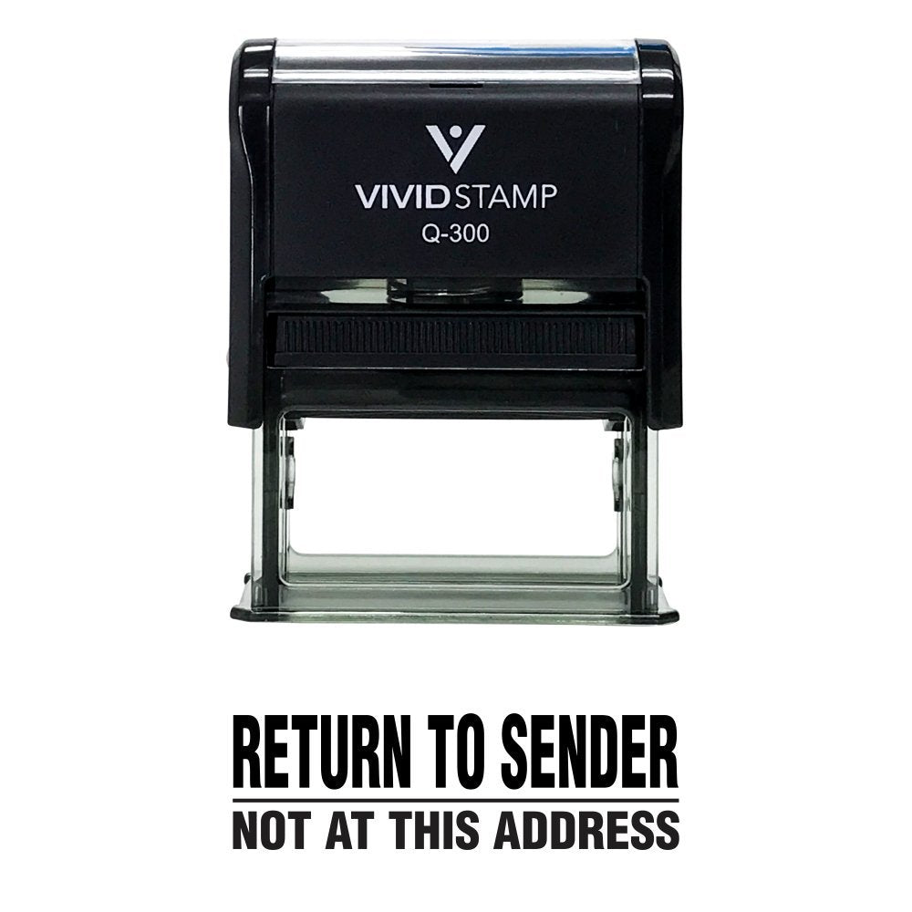 Return To Sender Not At This Address Self Inking Rubber Stamp (Black Ink) - Large