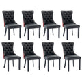 Soarflash Leather Dining Chairs Set Of 8, Tall Back Side Chair, Modern Upholstered Side Chair With Button Back Ring, Solid Wood