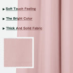 Mysky Home Pink Curtains For Living Room, 95 Inch Long Grommet Room Darkening Curtain For Kids Bedroom, Amazing Triple Weave Thermal Insulated Curtain Light Blocking, 1 Curtain Panel, 52 X 95 Inch