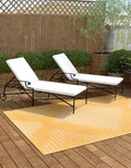 Unique Loom Outdoor Modern Collection Area Rug - Tambor (9' X 12' Rectangle, Yellow/ Ivory)