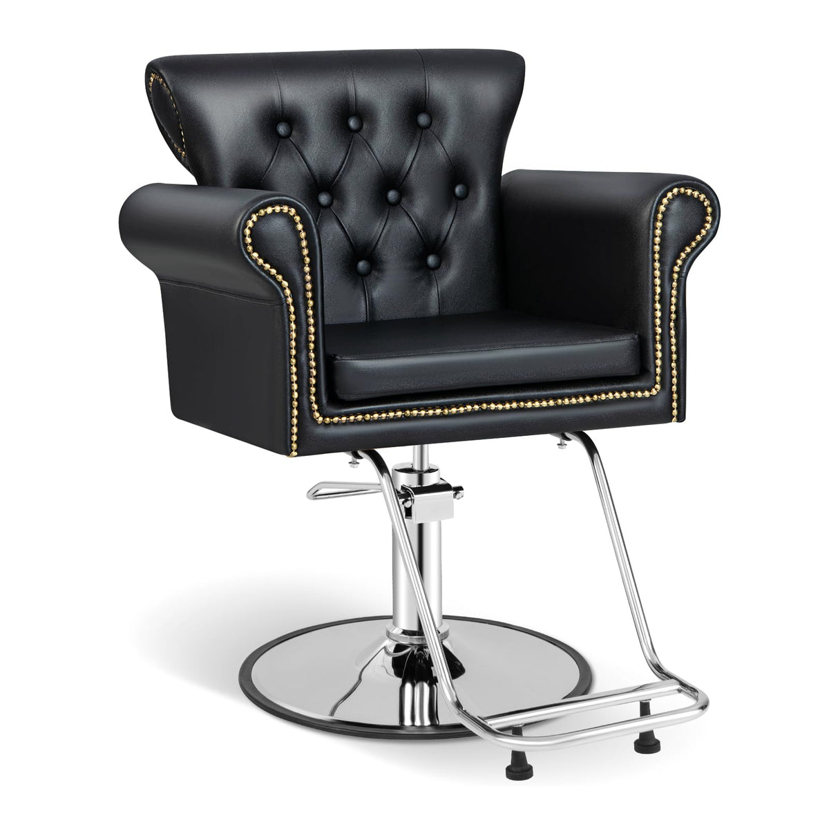 GOFLAME Salon Chair, Adjustable Swivel Barber Chair with Heavy Duty Hydraulic Pump, Spa Beauty Equipment, Button Tufted Hair Sty