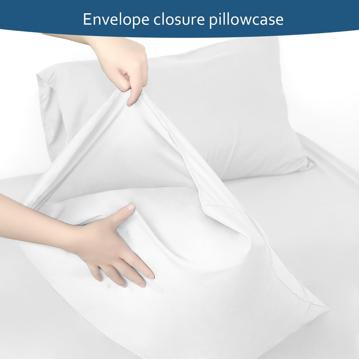Full Sheet Set Deep Pocket - 4 Piece Extra Soft Full Bed Sheets - Side Storage Pocket Fitted Sheet & Pillowcase & Flat Sheet - Easily Fits 16In To 24In Pillow Top Air Bed Mattress - White
