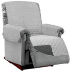 Sofa Shield Recliner Slip Cover With Patented Strap, Cushion Protector, Reversible Stain, Dog Tear Resistant Slipcover, Quilted