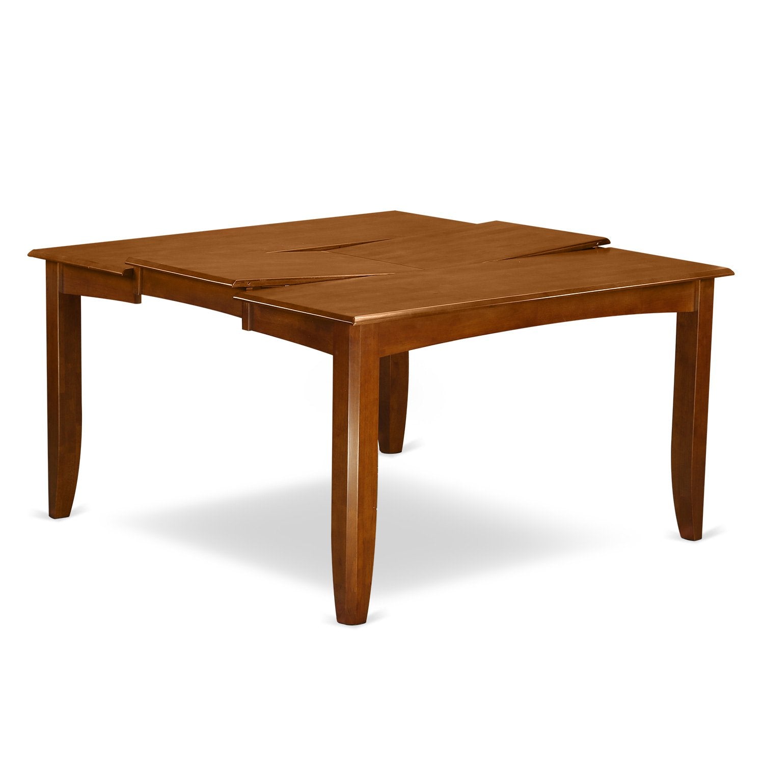 East West Furniture PFAV7-SBR-C 7 Piece Kitchen Table & Chairs Set Consist of a Square Dining Room Table with Butterfly Leaf and 6 Linen Fabric Dining Chairs, 54x54 Inch, Saddle Brown