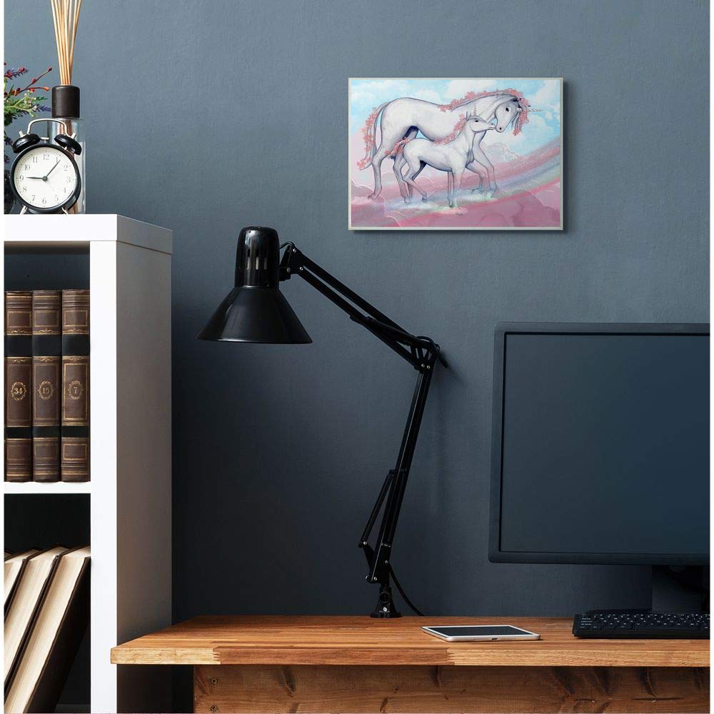 Stupell Industries Unicorn Family Pink Rainbow Fantasy Animal Kids Wall Plaque, 10 X 15, Design By Artist Ziwei Li