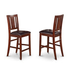 East West Furniture VNBU3-MAH-LC 3 Piece Counter Height Dining Set for Small Spaces Contains a Square Wooden Table and 2 Faux Leather Upholstered Chairs, 36x36 Inch, Mahogany