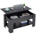 FDW Lift Top Coffee Table with Hidden Compartment and Storage Shelf Wooden Lift Tabletop for Home Living Room Reception Room Off