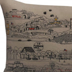 HomeRoots Cream 35' White Los Gatos Daylight Skyline Lumbar Decorative Pillow