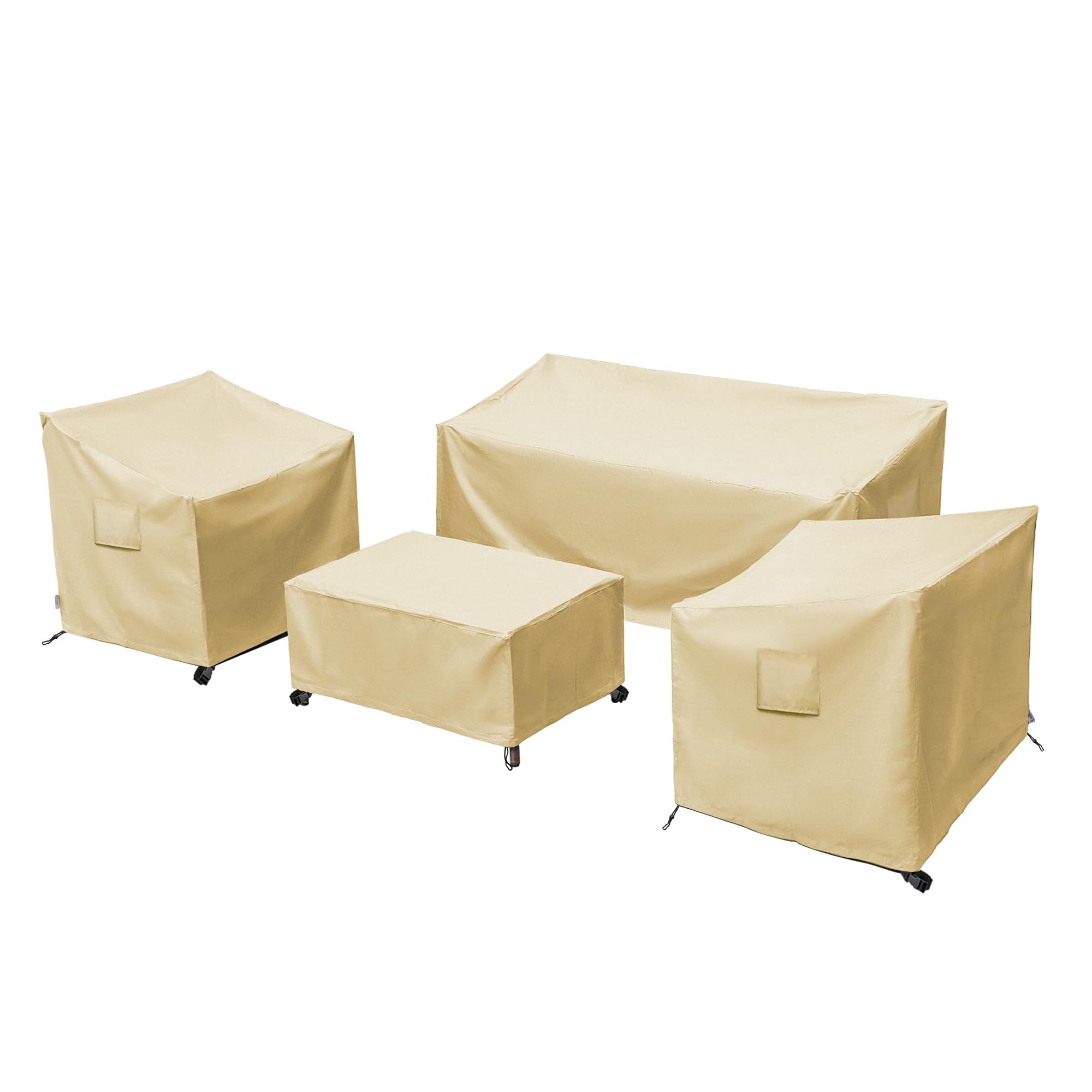 Baner Garden Patio Furniture Covers,Outdoor Furniture Cover Waterproof,Patio Furniture Set Covers For 4 Piece Outdoor Conversation Set,Patio Covers Set X-Large (Beige)