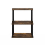 Furinno Turn-N-Tube 3-Tier Toolless Kitchen Storage Shelf, Amber Pine/Black